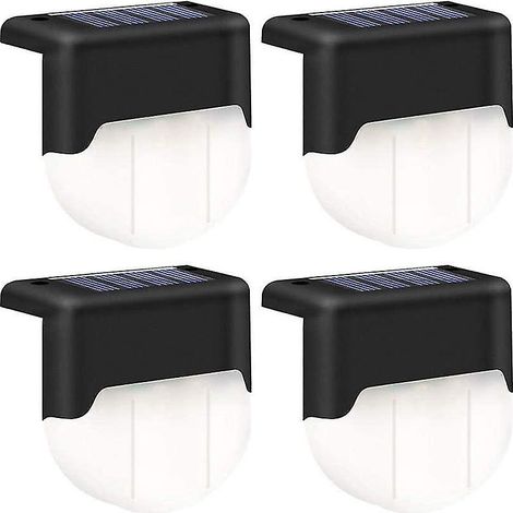 Lampe solaire pour pont, éclairage de scène extérieur, lampe LED pour clôture solaire, boîtier blanc et noir (4 pièces) (1/5)