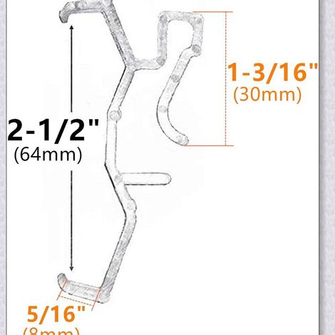 2,5 Zoll lange, transparente Kunststoff-Verdeckbefestigungsclips für Vorhänge und horizontale Jalousien in Holzoptik (20 Stück) (1/5)