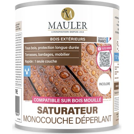 Saturateur monocouche bois et terrasse - 10L Mat Incolore - Protection UV et intempéries - Saturateur monocouche déperlant Mauler