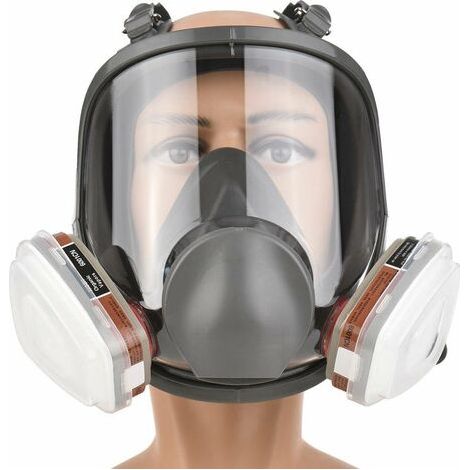 Masque complet Masque complet en silicone Masque complet + filtre boîte filtre coton Ensemble de 7 pièces pour prévenir l'ammoniac (1/4)