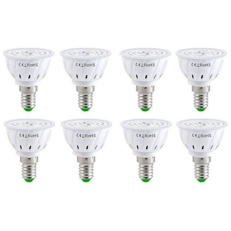 E14 LED-Pflanzenlampe – 60 Glühbirnen, Vollspektrum-Pflanzenlampe, geeignet für Blumen, Hydrokultur-Saatgut und Bio-Pflanzen, 8-teiliges Set (1/5)
