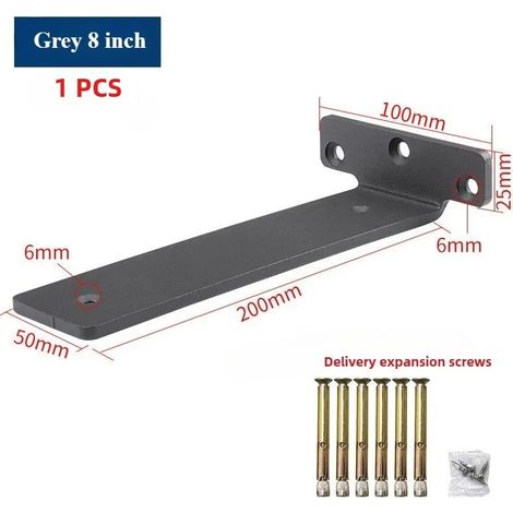 (Gris 20 cm x 20 cm) 1 support trépied suspendu pour étagère murale, capacité de charge de 200 kg, fixation murale invisible, étagère de rangement pour cloison (1/5)