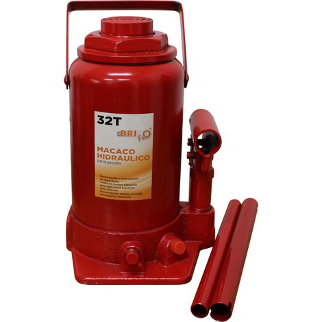 Bricoferr Gato hidráulico tipo botella 32T – Altura ajustable de 285 a 465 mm