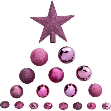 Paris Prix - Kit 18 Pièces Déco De Noël colorama 23cm Cassis