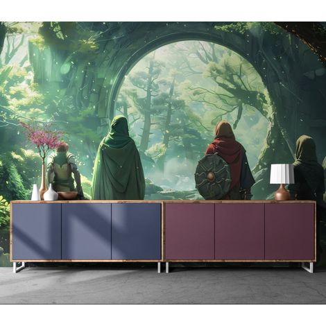 Papier Peint Fantasy - Portail des Anciens - 400 x 260 cm (1/2)