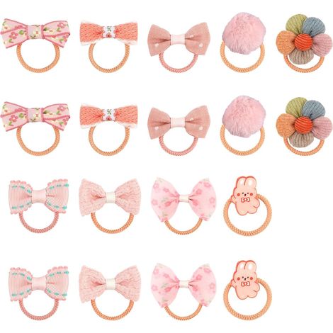 18pcs Noeud Elastique Chien, Rose Noeud Cheveux Chien Mignons Nœuds pour Chiots Noeud Elastique Cheveux Chien Fleur Boule Lapin Accessoire Cheveux Chien Nœuds pour Poils d'animaux (1/5)