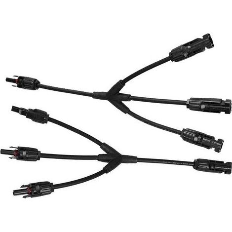 Y-Connecteur Panneau Solaire (1 à 3), Ip67, F/M/M et M/F/F, Panneau solaire Connecteurs de câble Distributeur en Y, Compatible avec 2,5mm2-6mm2 Connecteurs Solaire Photovoltaïques, Noir (1/5)