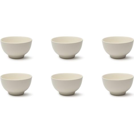 Excelsa Fashion White Set 6 Scodelle/Ciotole Bianche, Ceramica Stoneware, Capacità 600 Ml., Diametro 14 Cm. (1/2)