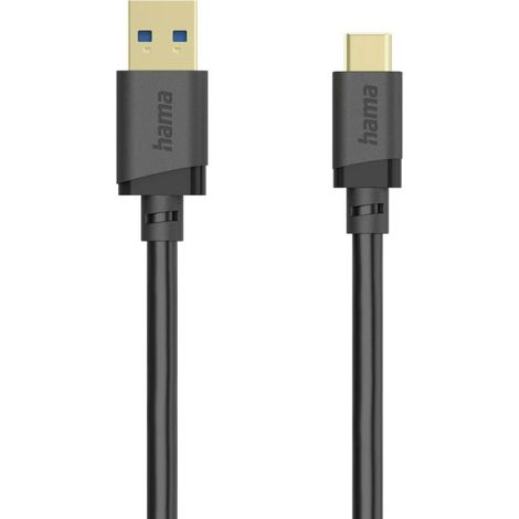 Hama USB-Kabel  USB 3.2 Gen1 USB-A Stecker, USB-C® Stecker 0.75 m Schwarz vergoldete Steckkontakte 0 (1/5)