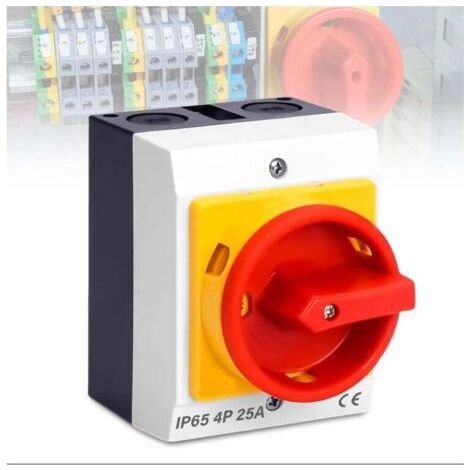 Rotary switch 25 A - 4 poles in housing, for connecting and disconnecting small circuits. (1/5)