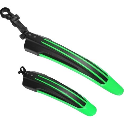 Guardabarros para bicicleta, material resistente, ajuste regulable, 1 juego verde. (1/2)