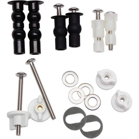 WC-Sitz-Ersatzteilset, Schrauben und Bolzen für Universal-WC-Sitze, Metallscharniere, Bolzen, Schrauben mit Befestigungsmaterial, Dehngummi (1/5)