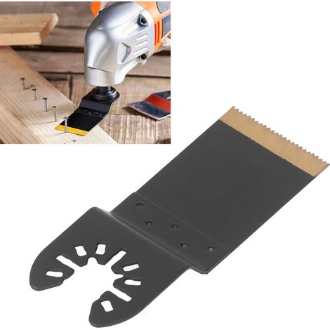 10 accessoires multifonctionnels pour scie oscillante, lame de scie polyvalente en acier rapide plaqué titane (1/5)
