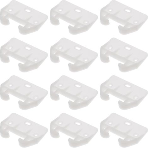 Loquets en Plastique pour Glissières de Tiroir, Lot de 12, Blanc Guidage Stable, Installation Facile, pour Tiroirs et Placards, Design Simple Extérieur (1/5)
