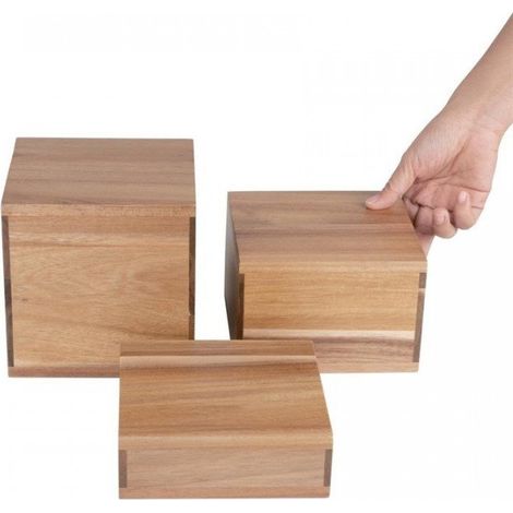 Lot de 3 réhausses différents en bois d'acacia (L)150 x (P)150 mm (1/3)