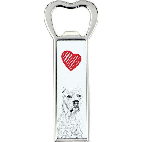 Cane argentino, Dogo Argentino - un apribottiglie con un cane, un apri-frigo personalizzato, un regalo unico per un uomo di Art-Dog (1/5)