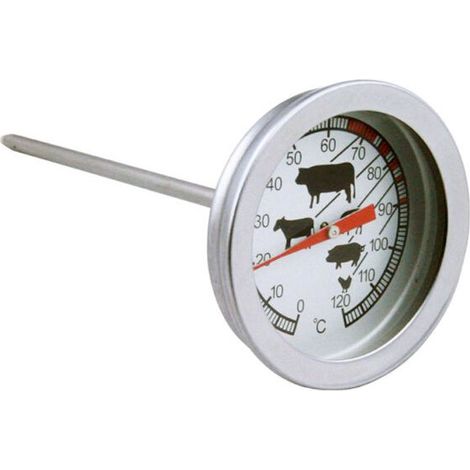 Thermomètre analogique résistant à la chaleur pour cuisiner, rôtir, griller, fumer, support pour casserole, barbecue, rôtissoire, 0°C - 120°C (1/5)
