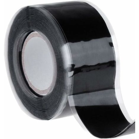 25mm x 1.5M, noir Ruban de silicone bande de réparation imperméable à l'eau de sauvetage Bande d'étanchéité auto-adhésive Fusing (1/4)