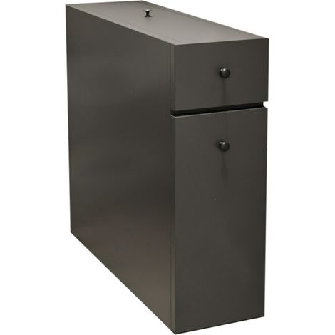 Mobiletto del bagno Kailua 183, Antracite, Da terra, 55x19x60cm, Truciolare laminato (1/4)