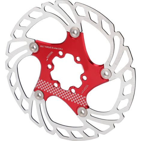 Rote Fahrradscheibenbremse mit schwimmender Öse, stabil und zuverlässig, ein unverzichtbares Zubehör für passionierte Radfahrer (160 mm). (1/5)