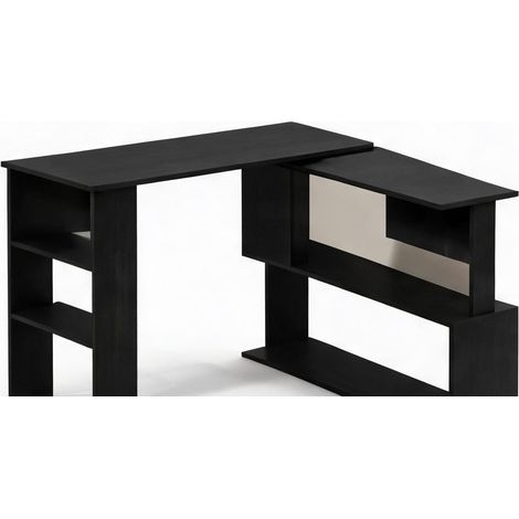Bureau preto en melamina de Madeira 120 x 110 x 74,5 cm (1/5)