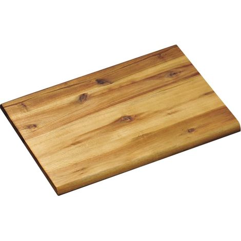 Planche à pain - 32 × 21 × 1,5 cm - Bois d'acacia - Huilé avec de l'huile - Résistant à l'humidité - Bord lisse - 28410 (1/2)