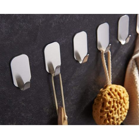 Ganci adesivi, portasciugamani da parete in acciaio inox per cucina e bagno, 4 pezzi (1/3)
