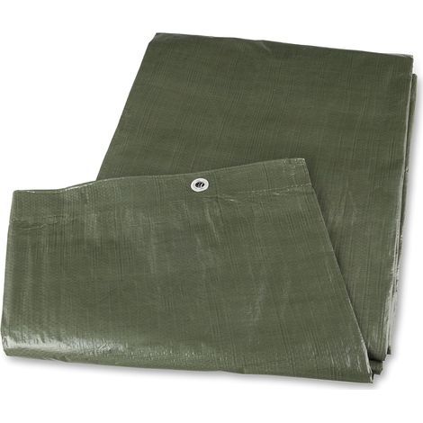 Protective Tarp 4x4 M, 90g/m² Waterproof Canvas, Aluminum Eyelets, For Garden and Wood (1/5)