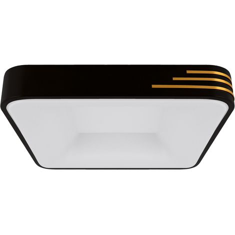 Plafoniera LED quadrata 42cm nero oro 24W 4200K (1/2)