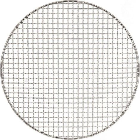 Grille Ronde en Acier Inoxydable 48cm,pour Pique Nique Camping,Maille de Barbecue Plat de Cuisson Feu Résistante à la Chaleur Anti Adhésive pour Poisson Steak Légumes Crevettes (1/5)