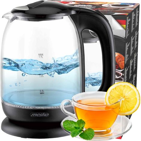 Bouilloire en verre 1,7 L Mesko MS 1302b - Coloris Noire - 2 200 W (1/5)