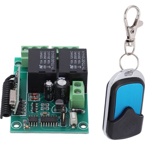 Télécommande Sans Fil Relais Kit DC12V Portée 23m Émetteur Universel avec Récepteur pour Porte de Garage Treuil Véhicule (1/5)