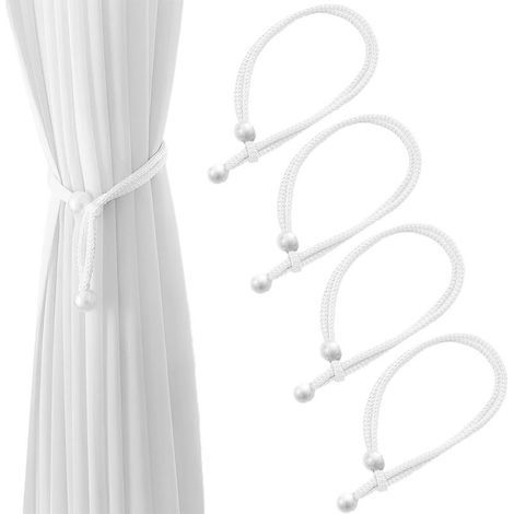 4 Pcs Embrasses de Rideaux, Embrases pour Voilages, Réglables Attache Rideaux, pour Fixation, pour la Maison, Le Bureau, la Décoration de Fenêtre, pour Décoration de Maison, Hôtel (1/5)