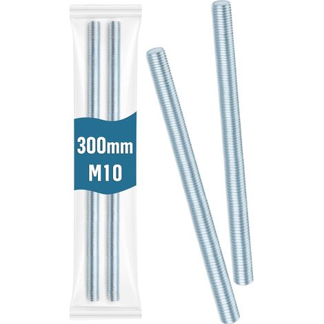 DIN 976 Gewindestange M10 x 300 mm, verzinkter Stahl, Festigkeitsklasse 4.8, Gewindestangen mit Standardgewinde, metrische Gewindestifte (1/5)