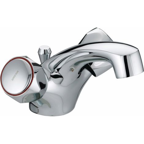 Bristan VAC DFBAS C MT Club Dual Flow Basin Mixer With Pop Up Waste with Metal Heads Chrome (1/2)