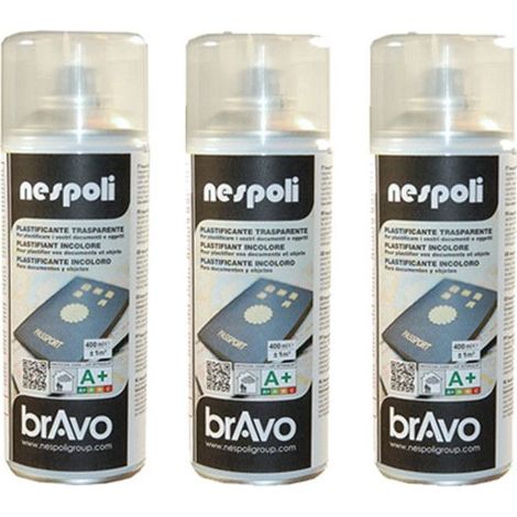 Lot de 3 bombes de peinture plastifiante Nespoli - transparente