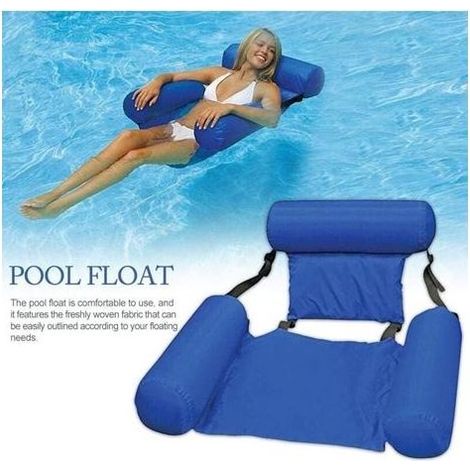 Aufblasbares Wasserbett, 4-in-1-Wasserhängematte, aufblasbare Poolhängematte für Erwachsene und Kinder, aufblasbare Poolhängematte (Blau) -A (1/5)