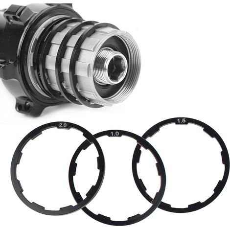 3 Pièces Entretoises de Moyeu 1mm+1.5mm+2mm pour Vélo, Rondelles d'Axe de Bracket et Joints (1/5)