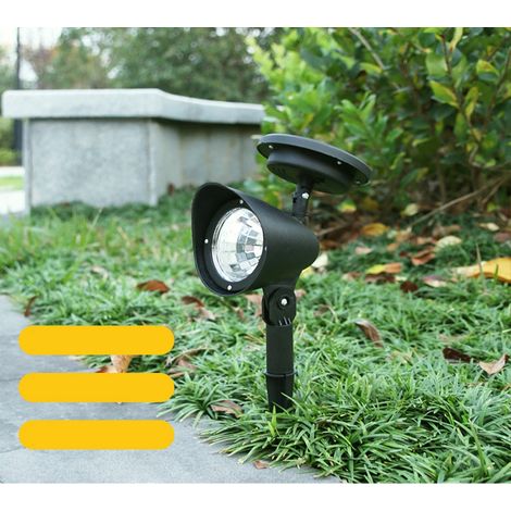 Projecteur solaire LED extérieur étanche pour jardin, pelouse et aménagement paysager (blanc). (1/5)