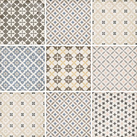 Carrelage sol / mur effet ciment motif patchwork coloré 20x20 cm ART NOUVEAU ALAMEDA COLOUR(vendu par boite de 1m2)