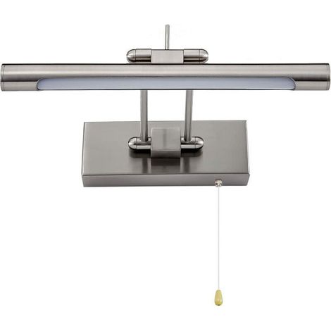 LED-Badezimmerwandleuchte mit Zugschalter, verstellbarem Spiegel, IP44, 4000 K, 35 cm, 6 W - KZQ