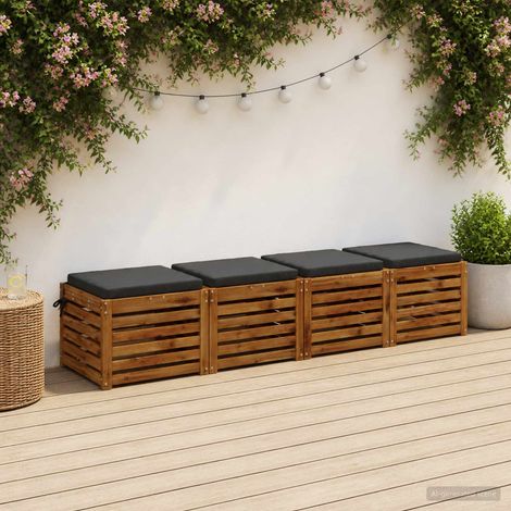 vidaXL 4-Piece Seat Cushions SOEST 4 pcs 100% Polyester Anthracite (1/5)