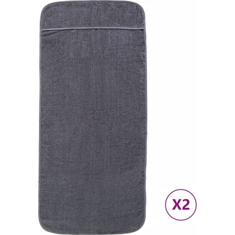 Serviettes de plage 2 pcs anthracite 75x200 cm tissu 400 GSM (1/5)