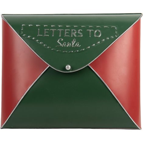 Boîte aux Lettres Décorative de Noël Objet de Décoration en Métal Vert 33 x 9 x 27 cm - PANGIVO (1/3)