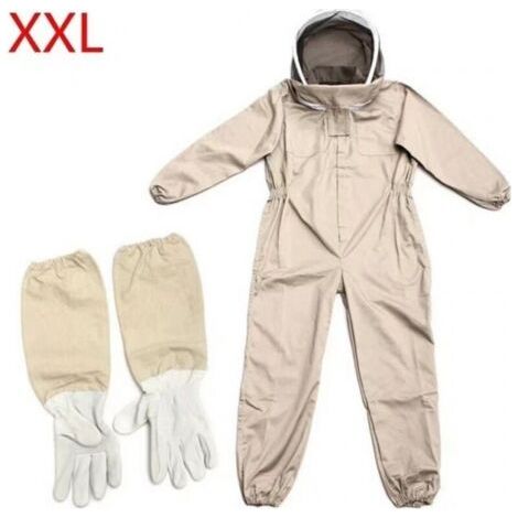 Combinaison d'apiculteur unisexe en coton naturel – Inclus gants professionnels – Voile d'escrime amovible – Confort optimal pour apiculture (1/5)