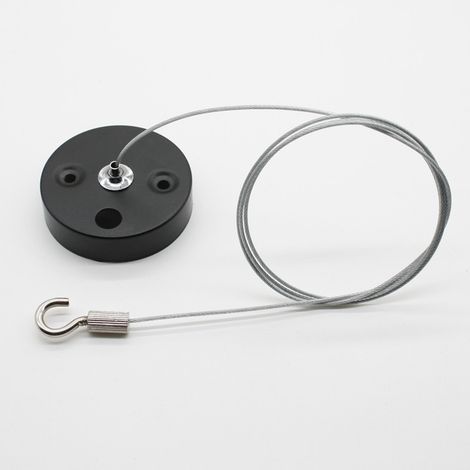 Câble en acier inoxydable 304 pour lampes fluorescentes, lampes de garage, supports de plafond et suspensions (base noire) 3 mètres. (1/4)