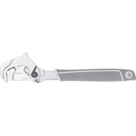 CléClé à tuyau auto-adjustable 12 pouces avec tête rotative 180° et libération rapide pour plomberie (1/5)