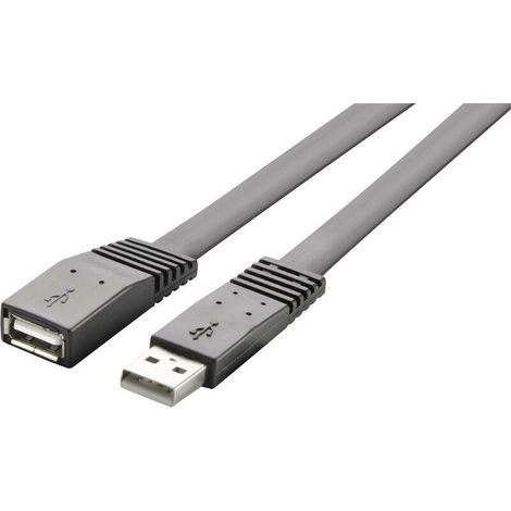Câble USB USB 2.0 USB-A mâle, USB-A femelle 2.00 m noir très flexible RF-4096134 Y832461 (1/3)
