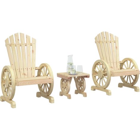 Juego de muebles de jardín 3 piezas madera maciza de abeto vidaXL (1/5)