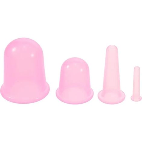 Juego de ventosas de silicona alemán 4 piezas - Para cara, pecho y cuerpo - Mejora la celulitis y la grasa (1/5)